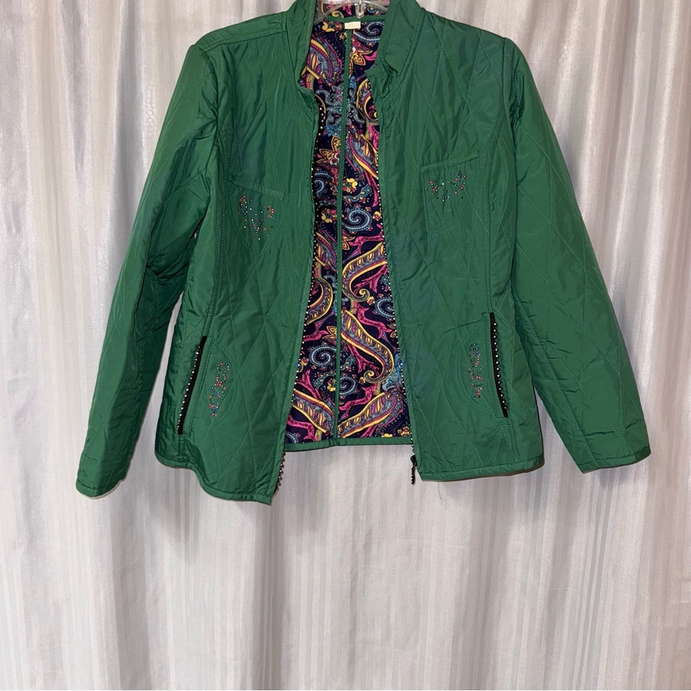 Green Quilted Women's lightweight Jacket Medium